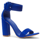 Herstyle Rumors Women's Fashion Chunky Heel Sandal Open Toe Wedding Pumps with Buckle Ankle Strap Evening Party Shoes
