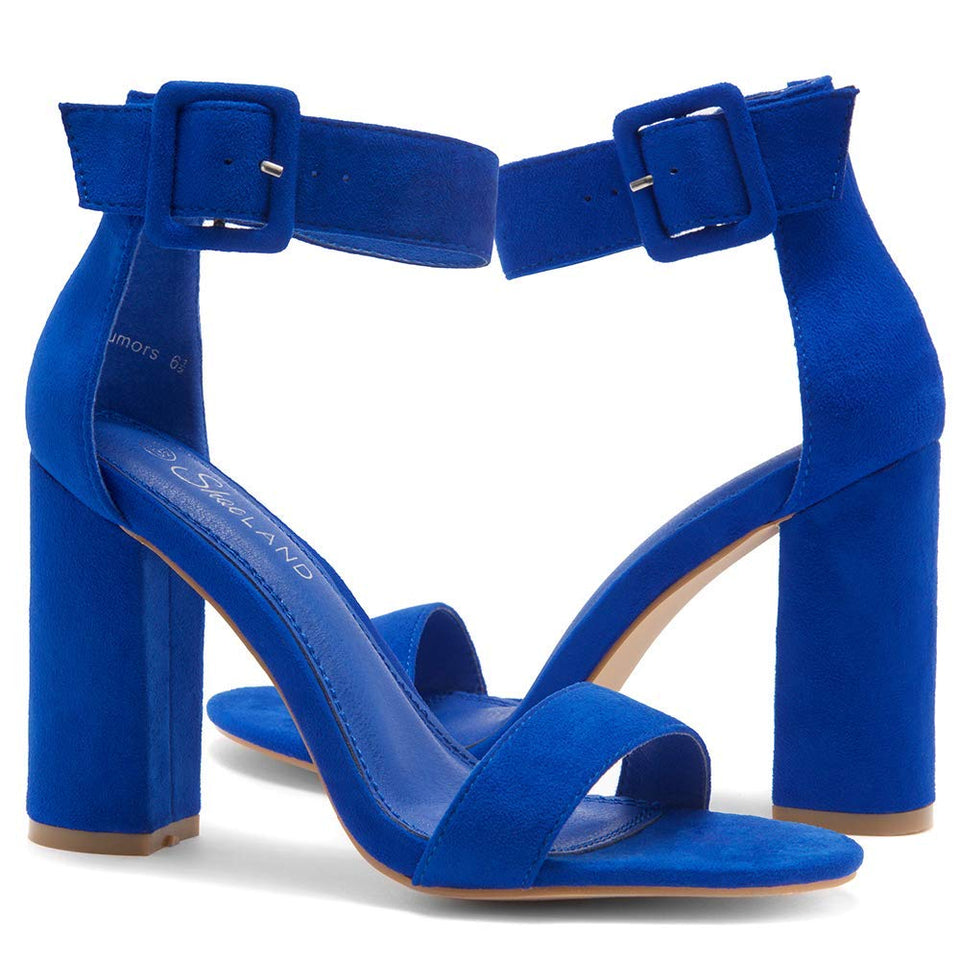 Herstyle Rumors Women's Fashion Chunky Heel Sandal Open Toe Wedding Pumps with Buckle Ankle Strap Evening Party Shoes