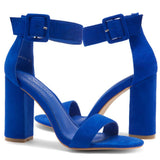 Herstyle Rumors Women's Fashion Chunky Heel Sandal Open Toe Wedding Pumps with Buckle Ankle Strap Evening Party Shoes