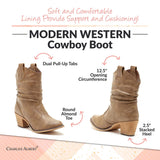 Charles Albert Women's Modern Western Cowboy Distressed Boot with Pull-Up Tabs