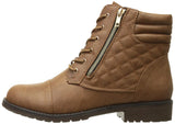 DailyShoes Women's Military Lace Up Buckle Combat Boots Ankle High Exclusive Credit Card Pocket